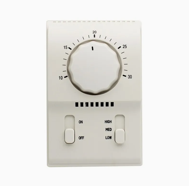 Heating Fan Coil Room Mechanical Thermostat with 3-Speed Fan Control