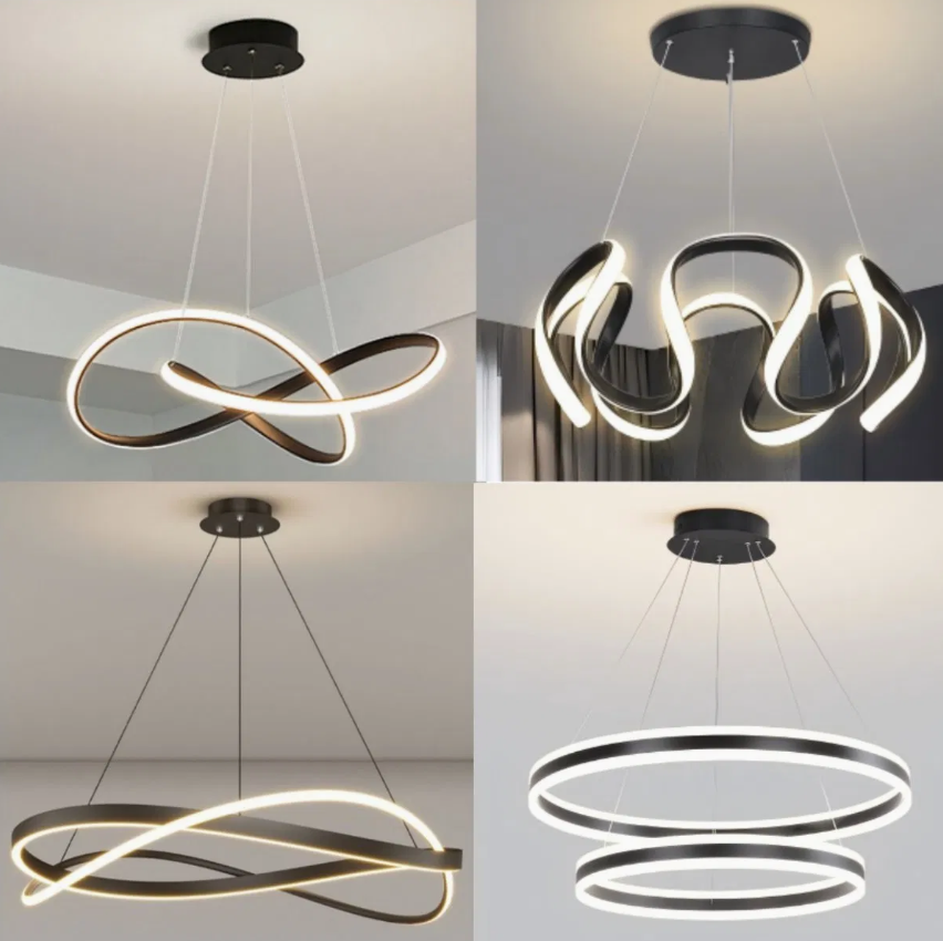 Modern Smart LED Pendant Chandelier with WiFi App Control, Dimmable 3CCT Ceiling Light