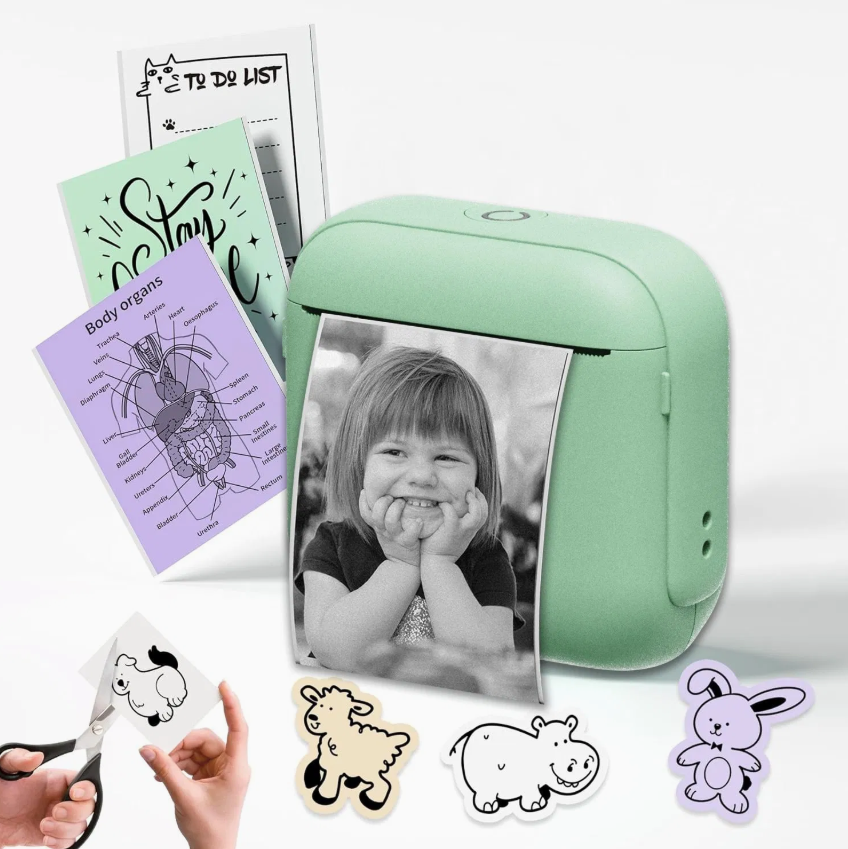Mini Portable Wireless Thermal Printer – Inkless Bluetooth Pocket Printer with Thermal Paper Roll