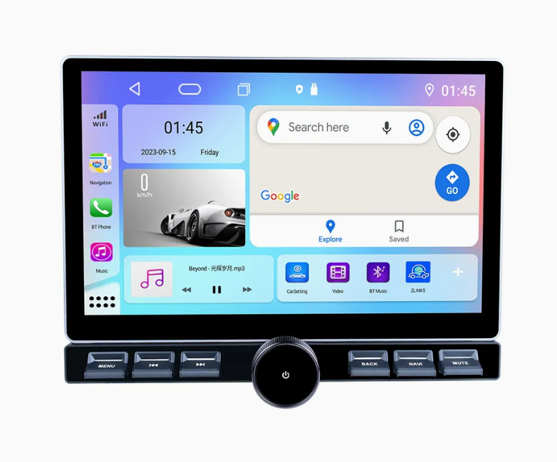 Big Knob Car Stereo Multimedia System with GPS Navigation, Apple CarPlay & Android Auto