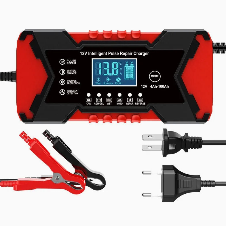 12V 6A Automatic Smart Battery Charger with LCD Display & Pulse Repair
